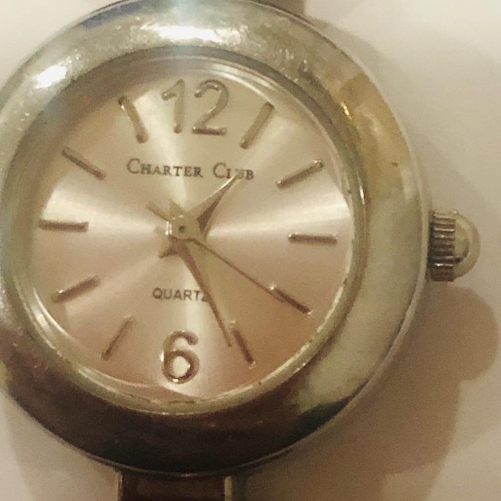 Silver And Tortoise Shell Link Watch - image 4